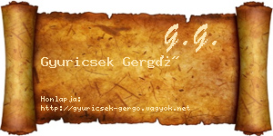 Gyuricsek Gergő névjegykártya